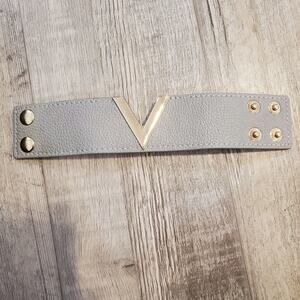 Costume jewelry faux leather bracelet